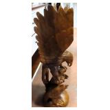 41" Eagle with Eaglets, Carved Wood