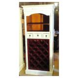 Wine Cabinet, White Solid Wood, 71"x28"x16"