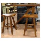 Modern Wooden Bar with (2) Stools, Very Fine