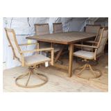 Aluminum Table and Six Swivel Chairs
