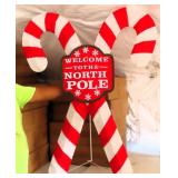 50"h Light Up Welcome to North Pole, Plug in