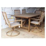 Aluminum Table and Six Swivel Chairs