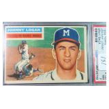 1956 Topps #136 Johnny Logan Gray Back PSA 7