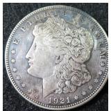 1921-D Silver Morgan Dollar, Toned