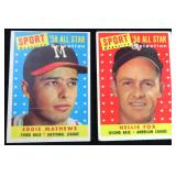 TWO (2) 1958 Topps All Stars: Eddie Mathews