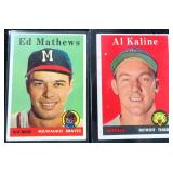 TWO (2) 1958 Topps Baseball: Eddie Mathews and Al