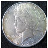 1928-S Silver Peace Dollar, Toned