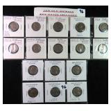 Collection of Sixteen (16) Jefferson Nickels