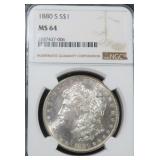 1880-S Silver Morgan Dollar NGC MS64