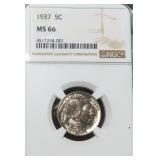 1937 Buffalo Nickel NGC MS66 $75 NGC Guide