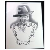 Bob Dale Signed Print of Wild Bill Elliot, 8.5'