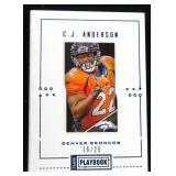 2016 Playbook Panini #16/25 C.J. Anderson, Signed