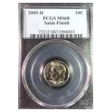 2005-D Dime PCGS MS68 Satin Finish