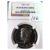 1980 S Kennedy Half Dollar NGC PF 69 ULTRA CAMEO