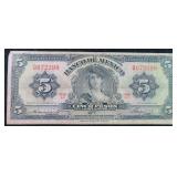 1961 Banco De Mexico Five Pesos Note
