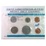 1972 UNC Mint Set Coins, Unopened
