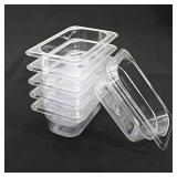(6) Carlisle 1/9 Clear Food Pans 4' Deep