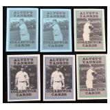 SIX (6) Vintage Alvey's Yankee Menu Cards