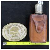 5.5'H Pig Skin English Flask (OLD) and