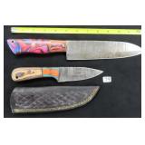 TWO (2) Knives, Damascus Blade Included