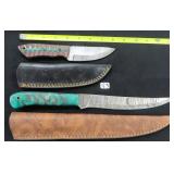 TWO (2) Knives, Damascus Blade Included