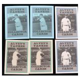 SIX (6) Vintage Alvey's Yankee Menu Cards
