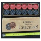 OLD Crown Composition Checkers, in box