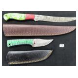 TWO (2) Knives, Damascus Blade Included