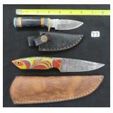 TWO (2) Knives, Damascus Blade Included