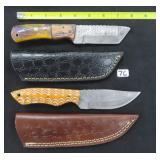 TWO (2) Knives, Damascus Blade Included