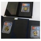 Three (3) ICG/ANACS Graded Presidential Dollars