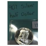Silver Franklin Half Dollar, $11.77 Melt 3-7-25