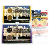 Four (4) Lincoln Dollars, Gold & Rhodium Plated