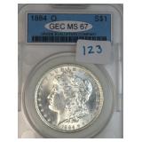 1884-O Silver Morgan Dollar MS67