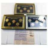 Three (3) State Quarter Sets, (2) are Gold Plated