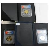 Three (3) ICG/ANACS Graded Presidential Dollars