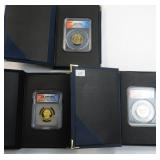 Three (3) GRADED Presidential Dollar Displays