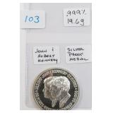 14.6 Grams Fine Silver Kennedy Brothers Medal