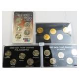 Four (4) State Quarter Displays incl. Gold Plated