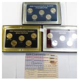 Three (3) State Quarter Sets, ONE is Gold Plated