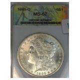 1885-O Silver Morgan Dollar  MS67
