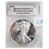 2009 Proofed Overstrike Silver Eagle, One Ounce