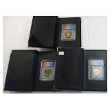 Three (3) ICG Graded Presidential Dollars