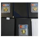 Three (3) ICG Graded Presidential Dollars