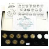 TEN (10) Gold Plated State Quarters in Display