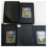 Three (3) ICG Graded Presidential Dollars
