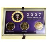 2007 P,D,S, Presidential Dollars, Nine $1 Coins
