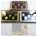 Three (3) State Quarter Sets, ONE is Gold Plated