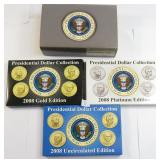 (3) 2008 Presidential Dollar Sets incl. Gold and