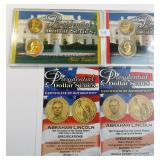 TWO (2) Presidential Dollar Displays incl. Gold